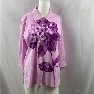 Escalated Sport Floral Button front Shirt size 36